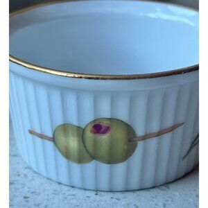 Royal Worcester Evesham Souffle Dishes Set Of 5 Ribbed Gold Trim Charcuterie